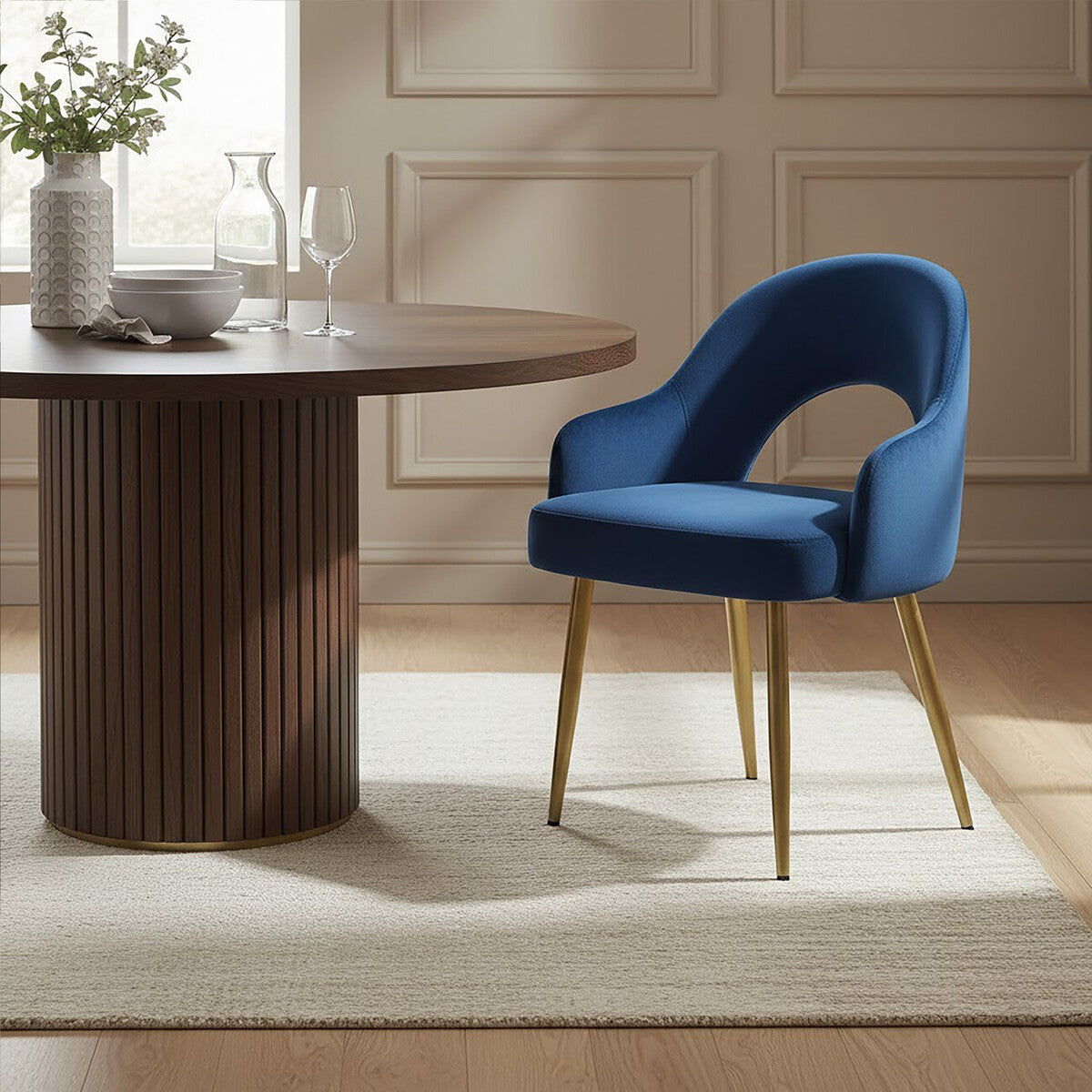 Dani Midnight Blue Velvet Dining Chair