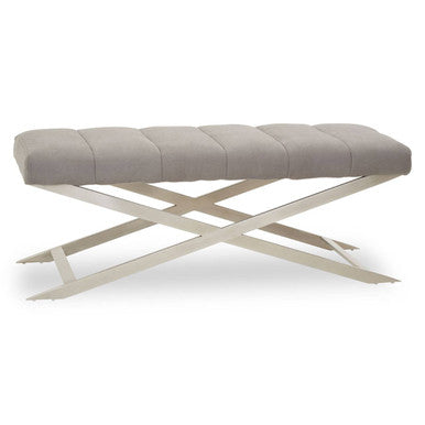 Gilden Grey Bench With Cross Base