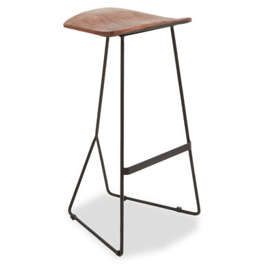 Nandri Acacia Wood with Black Frame Bar Stool