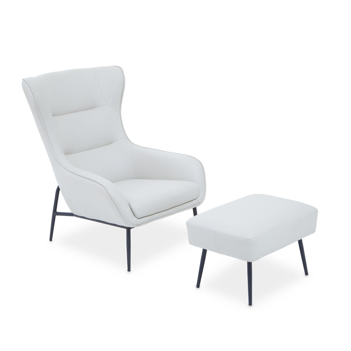 Kaiko Stone Faux Leather Armchair And Footstool