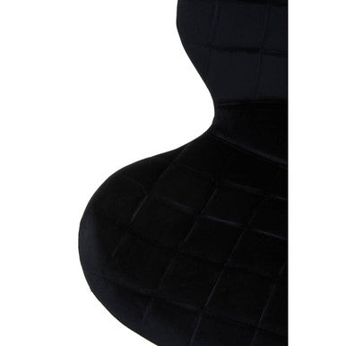 Warton Black Velvet Quilted Dining Chair