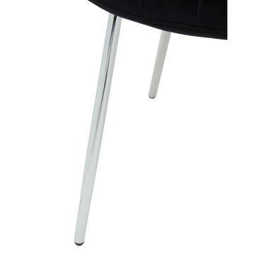 Warton Black Velvet Quilted Dining Chair