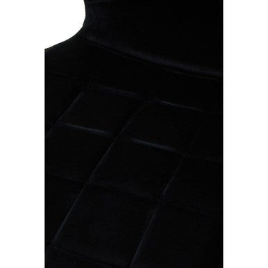 Warton Black Velvet Quilted Dining Chair