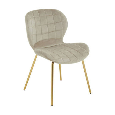 Warton Mink Velvet Quilted Dining Chair