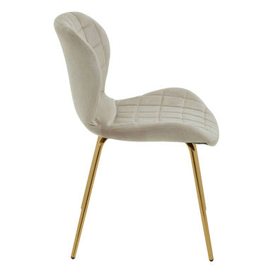 Warton Mink Velvet Quilted Dining Chair