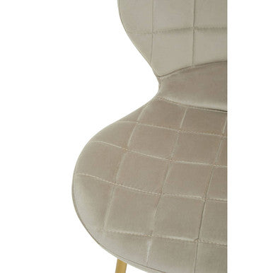 Warton Mink Velvet Quilted Dining Chair