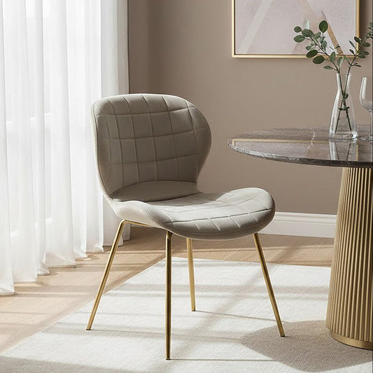 Warton Mink Velvet Quilted Dining Chair