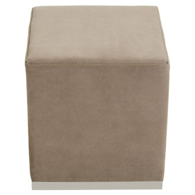 Hagen Mink Velvet Square Stool