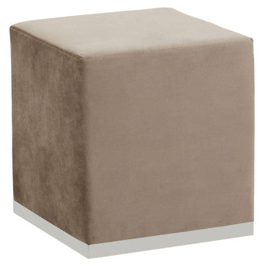 Hagen Mink Velvet Square Stool