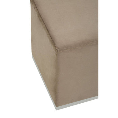 Hagen Mink Velvet Square Stool