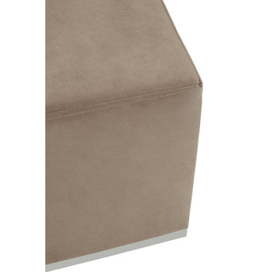 Hagen Mink Velvet Square Stool