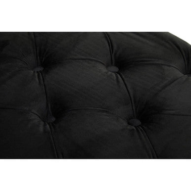 Alea Black Velvet Button Tufted Bench