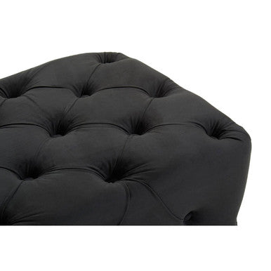 Alea Black Velvet Button Tufted Bench
