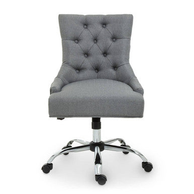 Grey Fabric and Chrome Base Home Office Chair | Anita