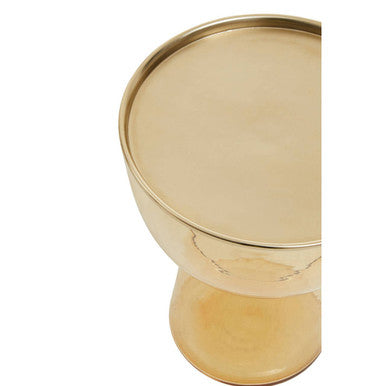 Martini Amber Glass Side Table with Gold Finish Rim