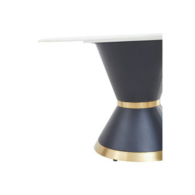 Moda White Faux Marble Top Dining Table