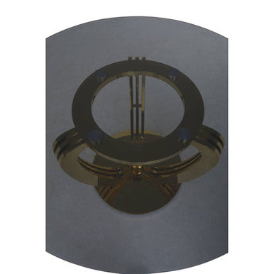 Geometric Brushed Gold Frame and Grey Tempered Glass Top Dining Table, Moda
