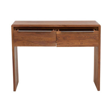 Brown Sheesham and Acacia Wood Console Table with Two Storage Drawers, Surati