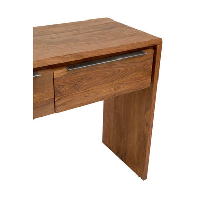 Brown Sheesham and Acacia Wood Console Table with Two Storage Drawers, Surati