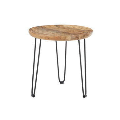 Boho Natural Mango Wood Round Side Table
