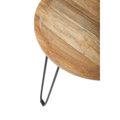 Boho Natural Mango Wood Round Side Table
