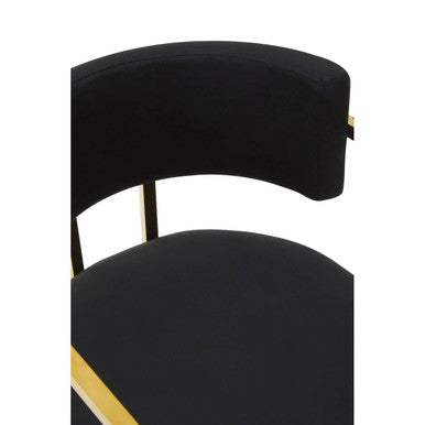 Azalea Black Velvet Dining Chair