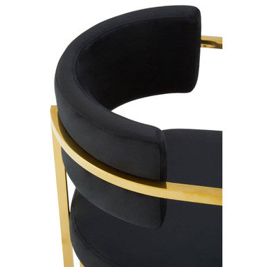 Azalea Black Velvet Dining Chair