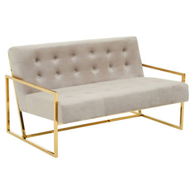 2 Seater Mink Velvet Sofa, Azalea
