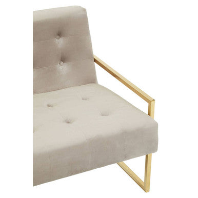 2 Seater Mink Velvet Sofa, Azalea