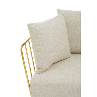 2 Seater Natural Fabric Sofa, Azalea