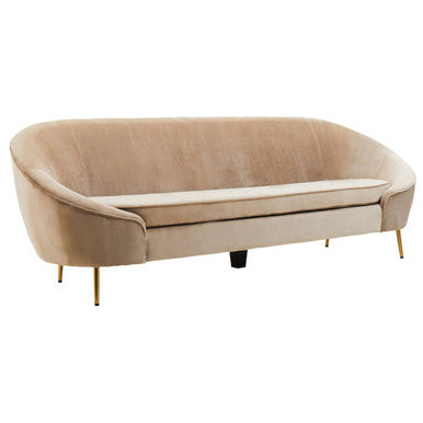 3 Seater Mink Velvet Sofa, Yasmeen