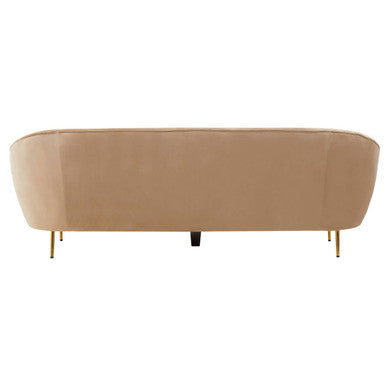 3 Seater Mink Velvet Sofa, Yasmeen