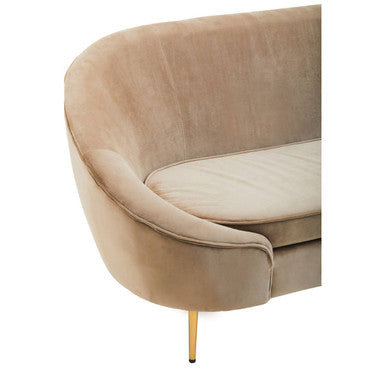 3 Seater Mink Velvet Sofa, Yasmeen