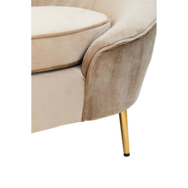 3 Seater Mink Velvet Sofa, Yasmeen