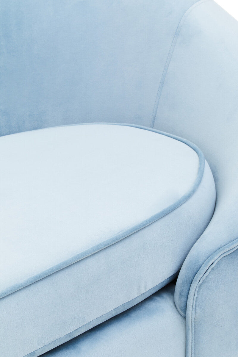 3 Seater Aqua Blue Velvet Sofa, Yasmeen