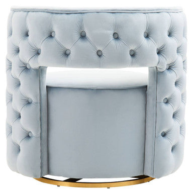 Yasmeen Blue Velvet Swivel Chair