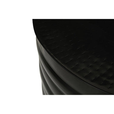 Set of Two Round Black and Brass Aluminium Coffee Tables with Ribbed Pattern, Arti