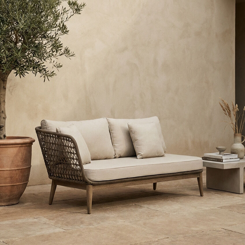 Opus Woven Rope Chaise Longue with Cushions
