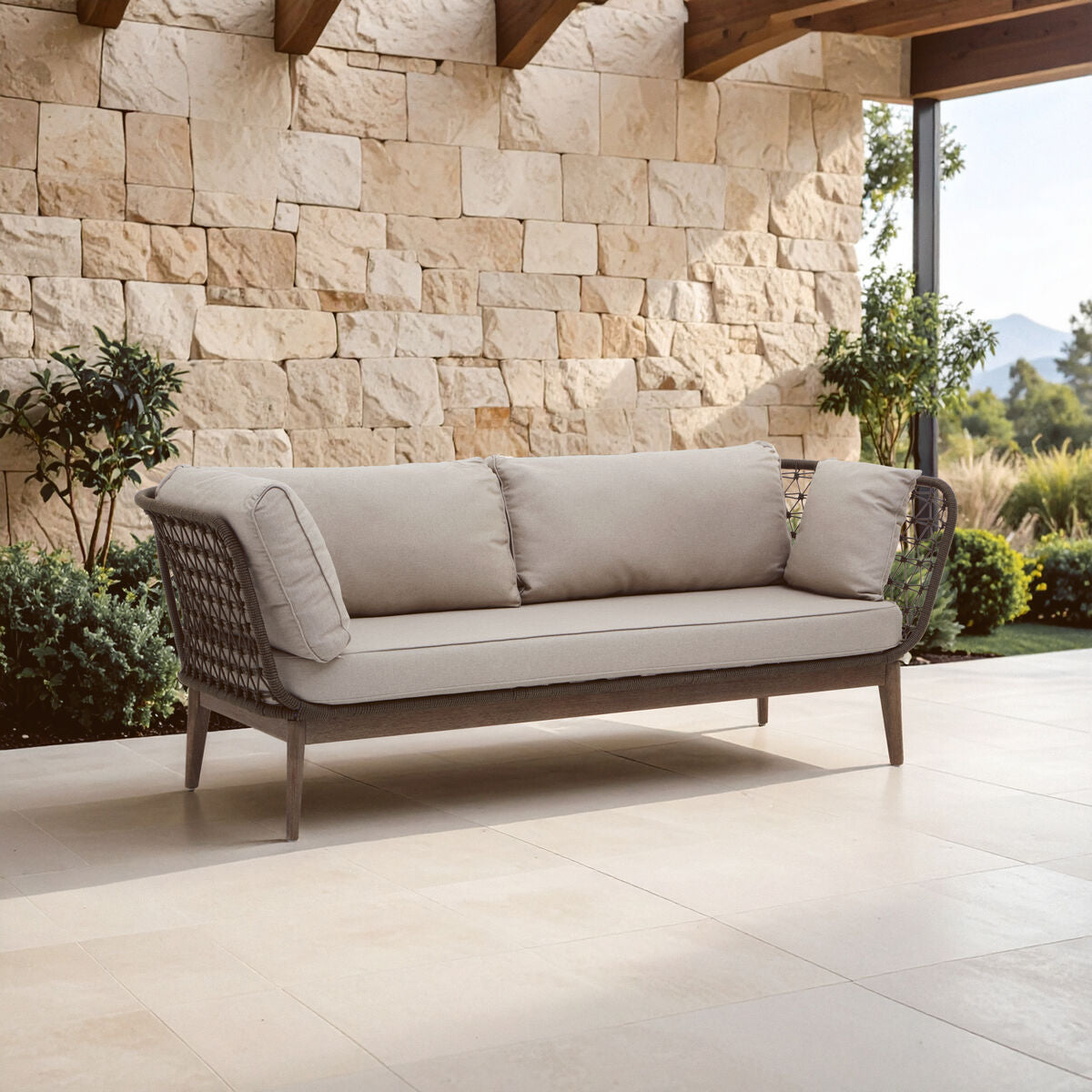 3 Seater Bronze and Charcoal Sofa, Opus
