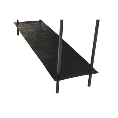 Black Marble Top Console Table with Sleek Open Metal Frame, Templar