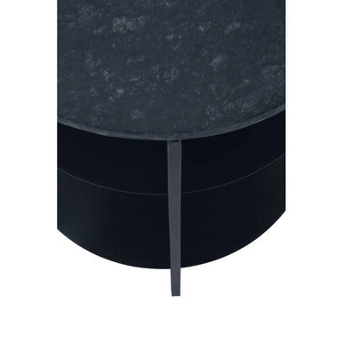 Templar Black Marble 3 Tier Round Side Table