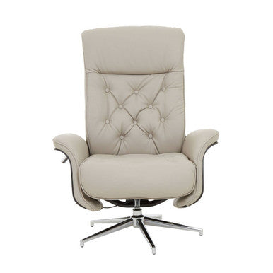 Warrington Mink Leather Effect Recliner And Footstool