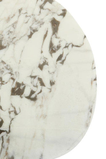 Doha White Marble Side Table with Fluted Base