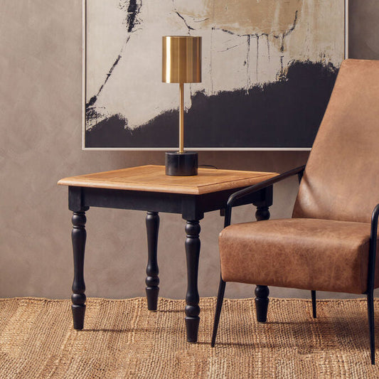 Kensington Townhouse Antique Grey Oak Wood Side Table