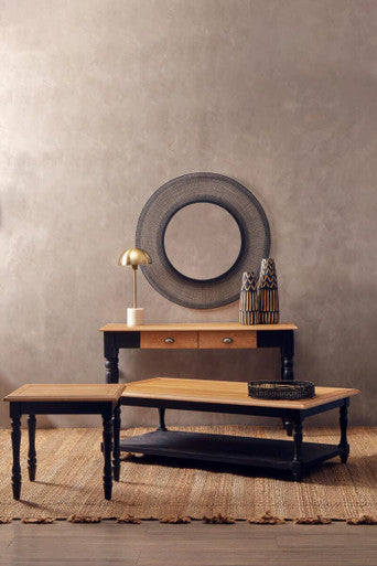 Kensington Townhouse Antique Grey Oak Wood Side Table