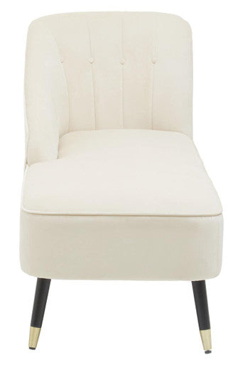 Yvette Cream Velvet Chaise Longue