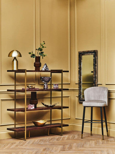 Vieste Mink Velvet Bar Chair
