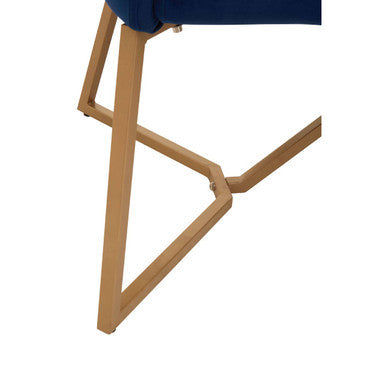Vieste Midnight Blue Velvet Bench with Backrest