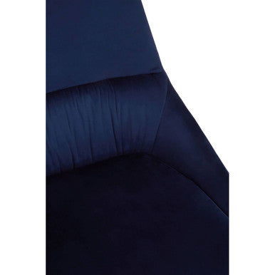 Vieste Midnight Blue Velvet Bench with Backrest