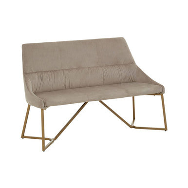 Vieste Mink Velvet Bench with Backrest